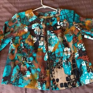 Multi patterned zip jacket